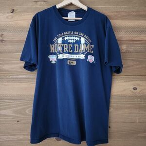 Nike Notre Dame 2007 Battle on‎ the Bayou blue short sleeve t-shirt mens size L